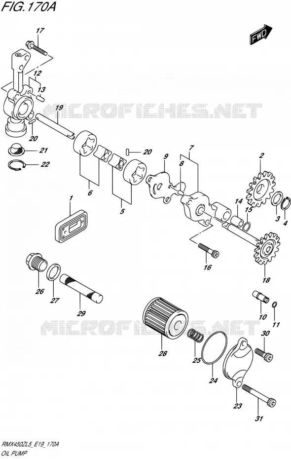 POMPE A HUILE Suzuki MOTO 450 RMX 2015  RMX450Z L5 (E19)
