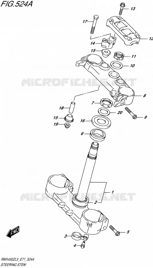COLONNE DE DIRECTION Suzuki MOTO 450 RMX 2015  RMX450Z L5 (E71)