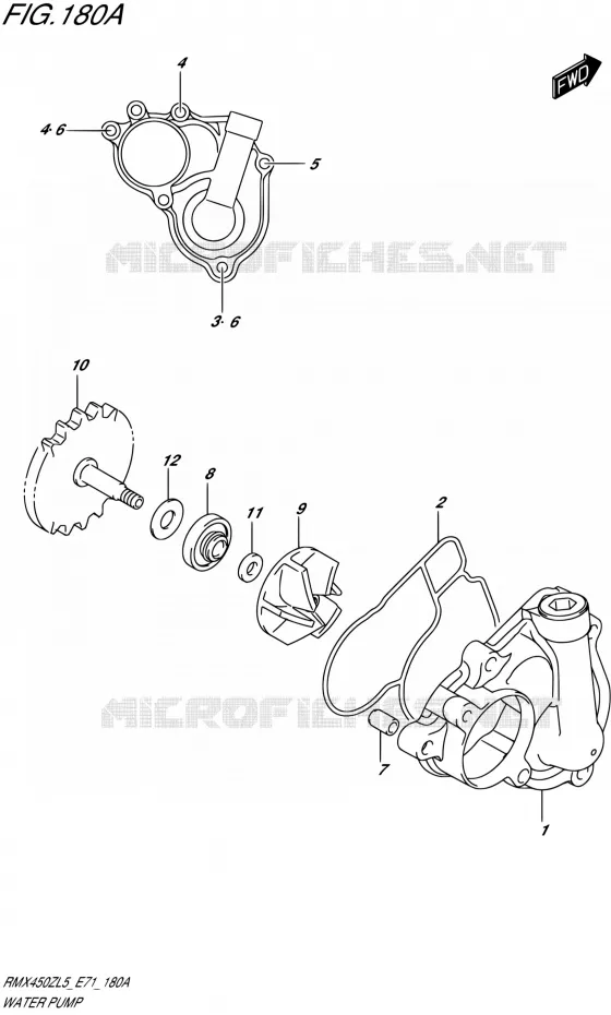 POMPE A EAU Suzuki MOTO 450 RMX 2015  RMX450Z L5 (E71)