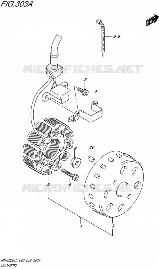 ALLUMAGE ROTOR - STATOR Suzuki MOTO 250 RM-Z 2015  RM-Z250 L5 (E03,E28,E33)
