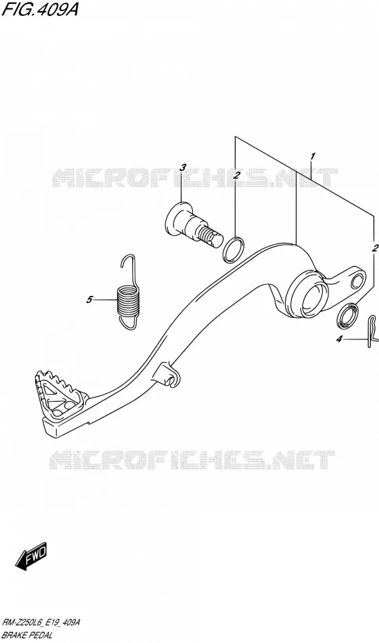 PEDALE DE FREIN Suzuki MOTO 250 RM-Z 2016  RM-Z250 L6 (E19)