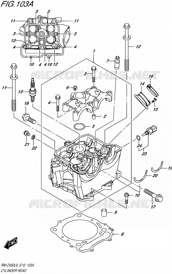 CULASSE Suzuki MOTO 450 RM-Z 2015  RM-Z450 L6 (E19)