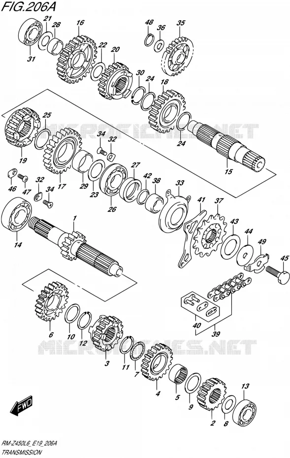TRANSMISSION Suzuki MOTO 450 RM-Z 2016  RM-Z450 L6 (E19)