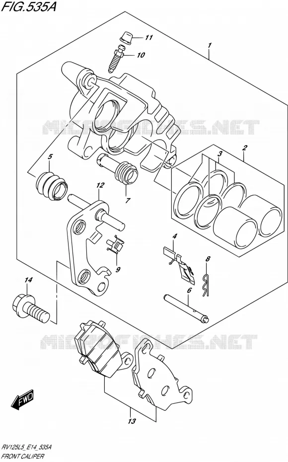 ETRIER DE FREIN AVANT Suzuki MOTO 125 VAN-VAN 2015  RV125 L5 (E14)