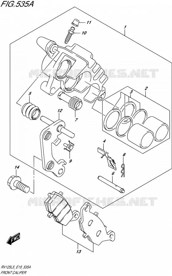 ETRIER DE FREIN AVANT Suzuki MOTO 125 VAN-VAN 2015  RV125 L5 (E19)