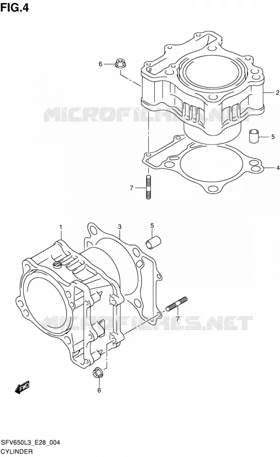 CYLINDRE Suzuki MOTO 650 GLADIUS 2013  SFV650 L3 (E28)