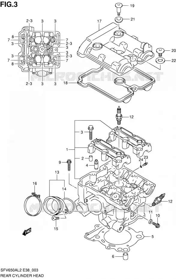 CULASSE ARRIERE Suzuki MOTO 650 GLADIUS 2012  SFV650A L2 (E38)