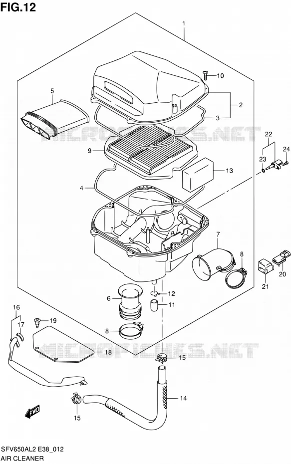 FILTRE A AIR Suzuki MOTO 650 GLADIUS 2012  SFV650A L2 (E38)