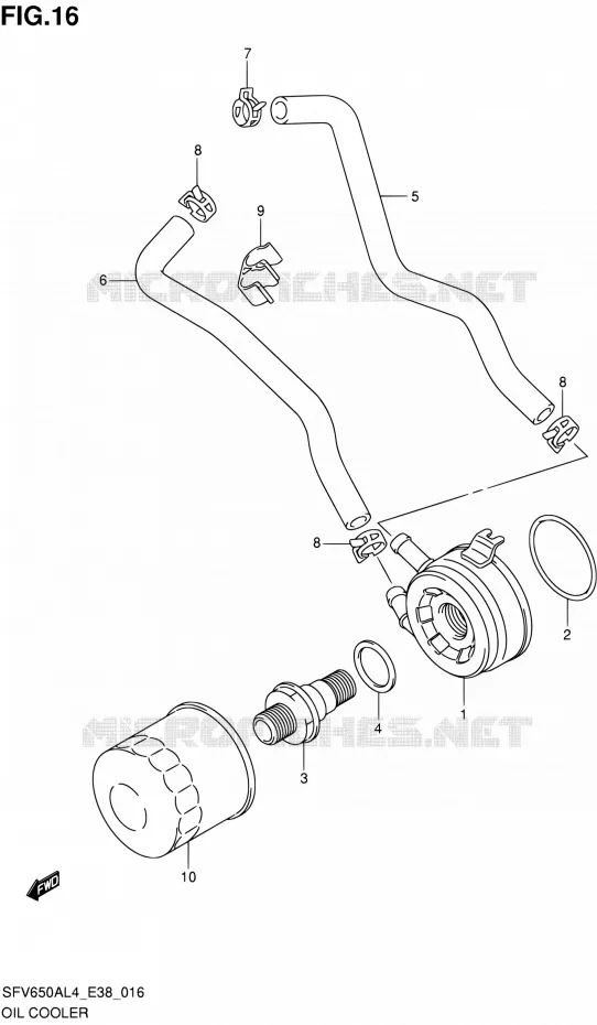 RADIATEUR D'HUILE Suzuki MOTO 650 GLADIUS 2014  SFV650A L4 (E38)