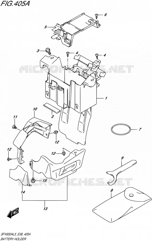 BAC A BATTERIE - OUTILS Suzuki MOTO 650 GLADIUS 2015  SFV650A L5 (E38)