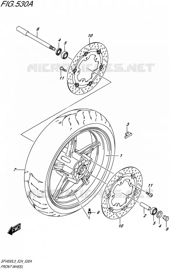 ROUE AVANT Suzuki MOTO 650 GLADIUS 2015  SFV650U L5 (E24)