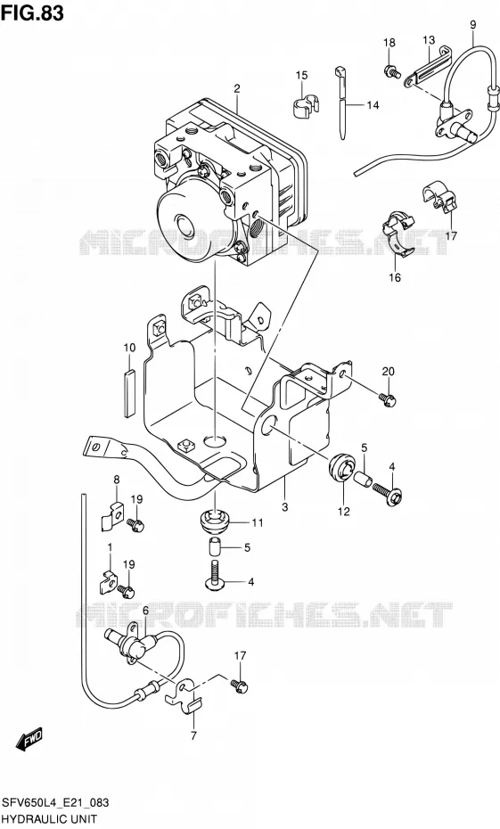 SYSTÈME ABS (SFV650UAL4 E21) Suzuki MOTO 650 GLADIUS 2014  SFV650UA L4 (E21)