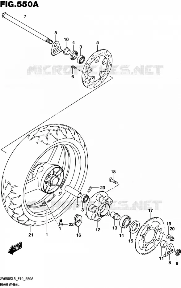 ROUE ARRIERE Suzuki MOTO 650 SV-S 2015  SV650S L5 (E19)