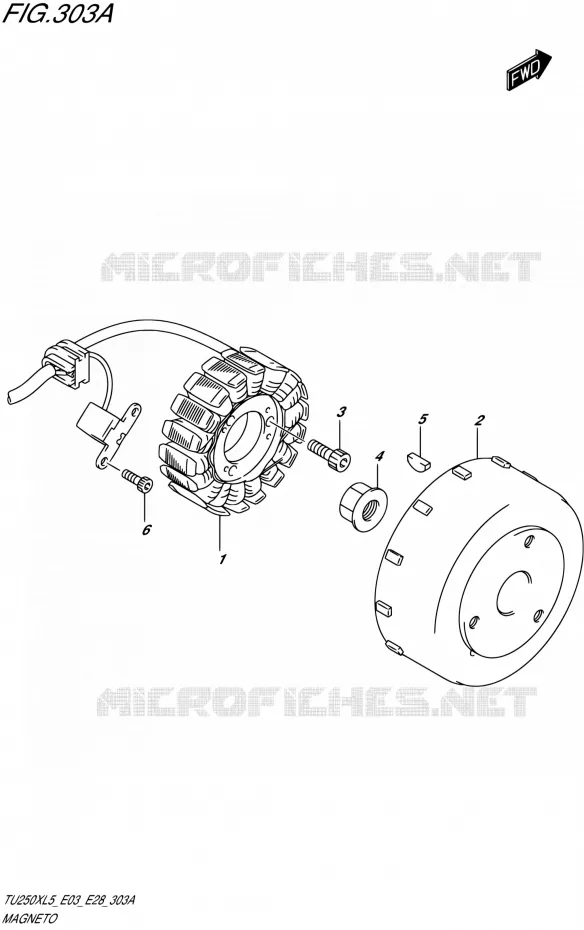 ALLUMAGE ROTOR - STATOR Suzuki MOTO 250 TU 2015  TU250X L5 (E03,E28,E33)