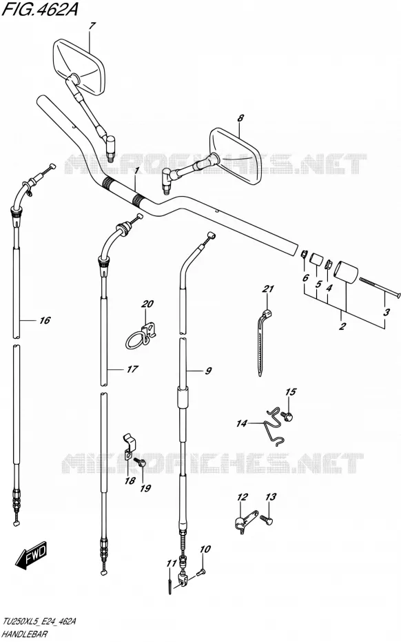 GUIDON Suzuki MOTO 250 TU 2015  TU250X L5 (E24)