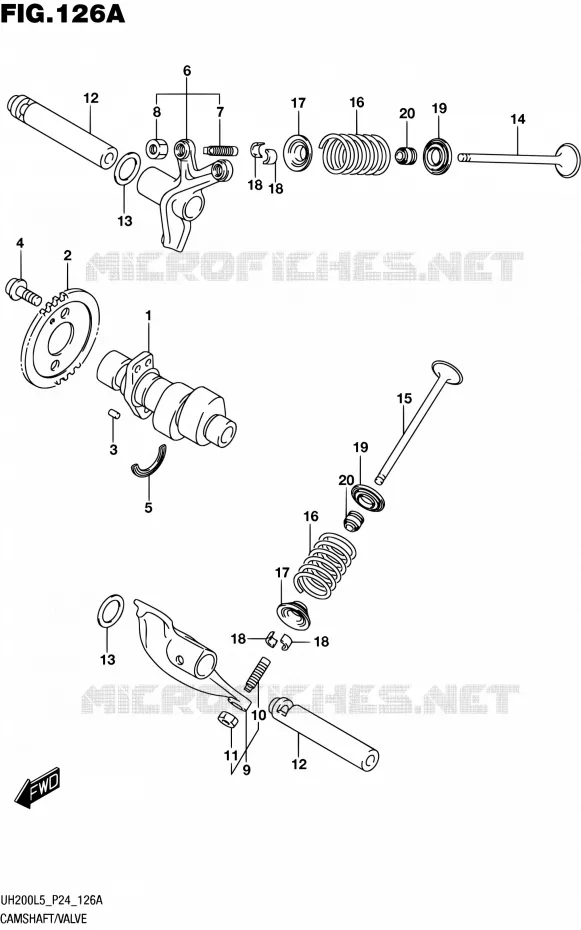 ARBRE A CAMES - VALVE Suzuki SCOOTER 200 BURGMAN 2015  UH200 L5 (P24)
