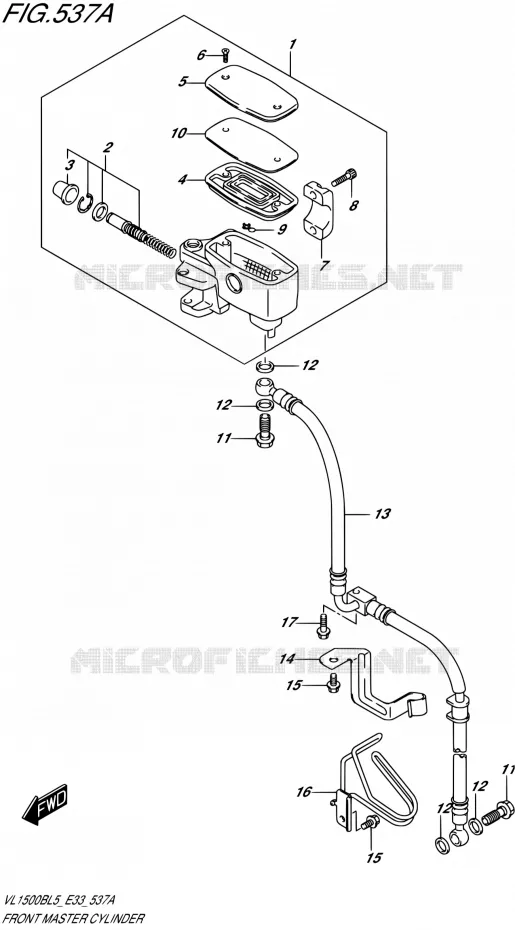 MAITRE CYLINDRE AVANT Suzuki MOTO 1500 BOULEVARD 2015  VL1500B L5 (E33)