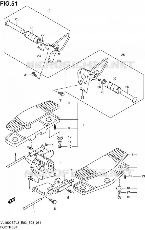 REPOSE PIED Suzuki MOTO 1500 BOULEVARD 2013  VL1500BT L3 (E03,E28,E33)