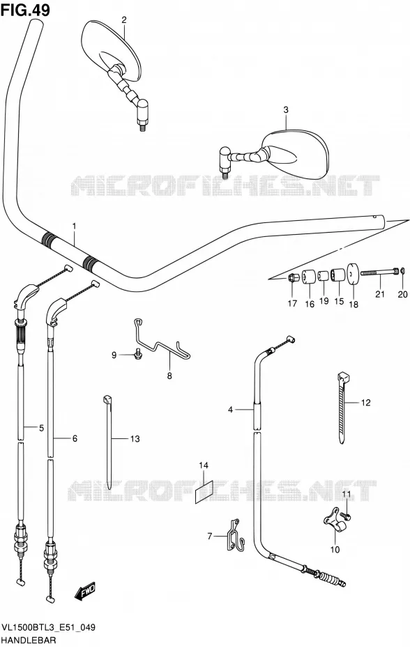 GUIDON Suzuki MOTO 1500 INTRUDER 2013  VL1500BT L3 (E51)