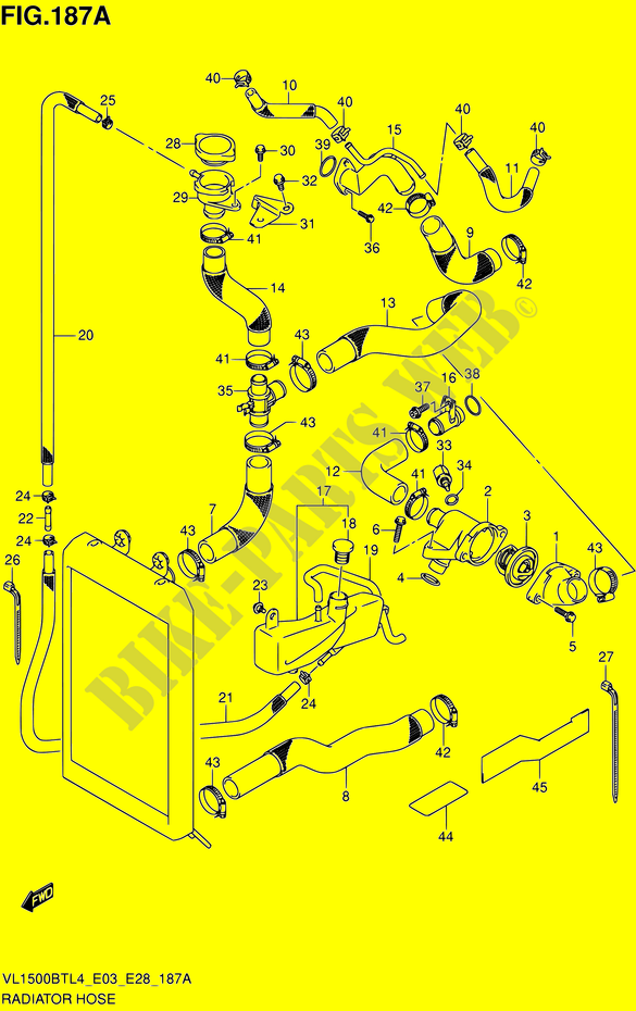 DURITE DE RADIATEUR (VL1500BTL4 E03) pour Suzuki BOULEVARD 1500 2014