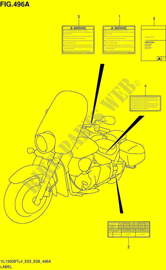 ETIQUETTE (VL1500BTL4 E03) pour Suzuki BOULEVARD 1500 2014