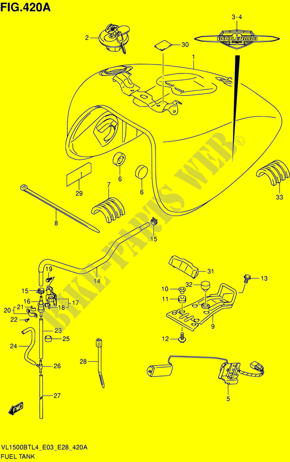 RESERVOIR D'ESSENCE (VL1500BTL4 E03) pour Suzuki BOULEVARD 1500 2014