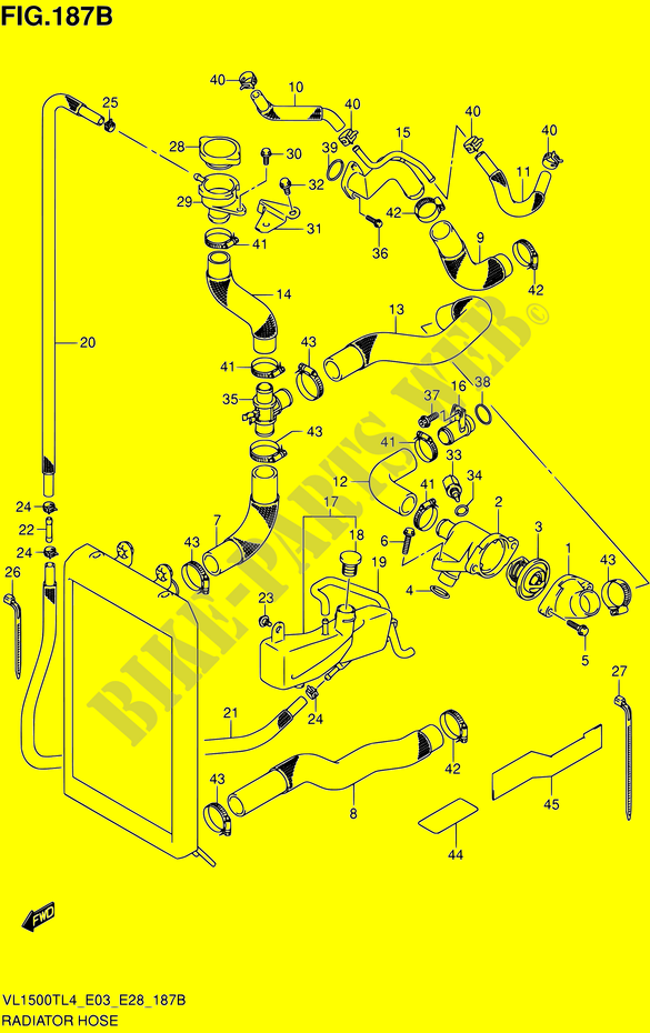 DURITE DE RADIATEUR (VL1500TL4 E28) pour Suzuki BOULEVARD 1500 2014