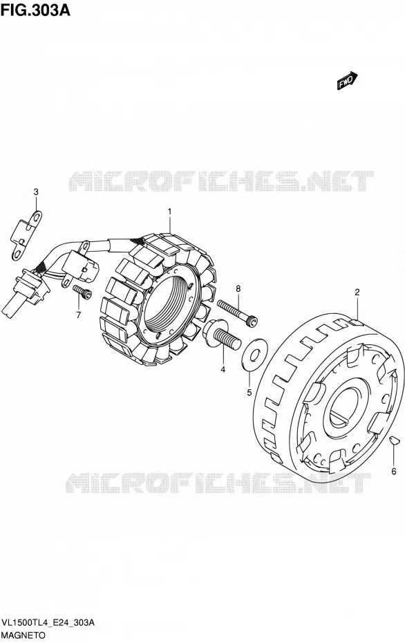 ALLUMAGE ROTOR - STATOR Suzuki MOTO 1500 BOULEVARD 2014  VL1500T L4 (E24)