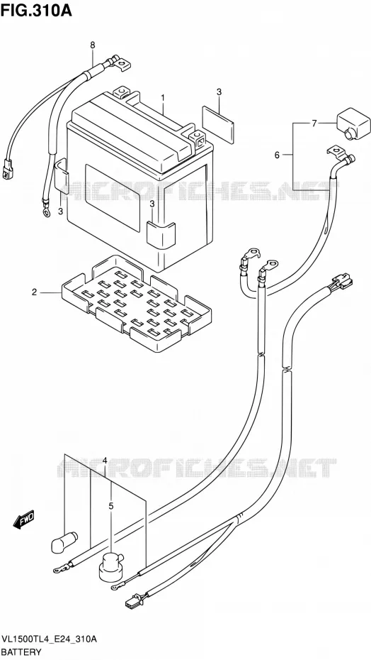 BATTERIE Suzuki MOTO 1500 BOULEVARD 2014  VL1500T L4 (E24)