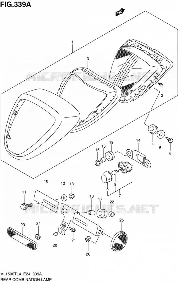 ENSEMBLE FEU ARRIERE Suzuki MOTO 1500 BOULEVARD 2014  VL1500T L4 (E24)