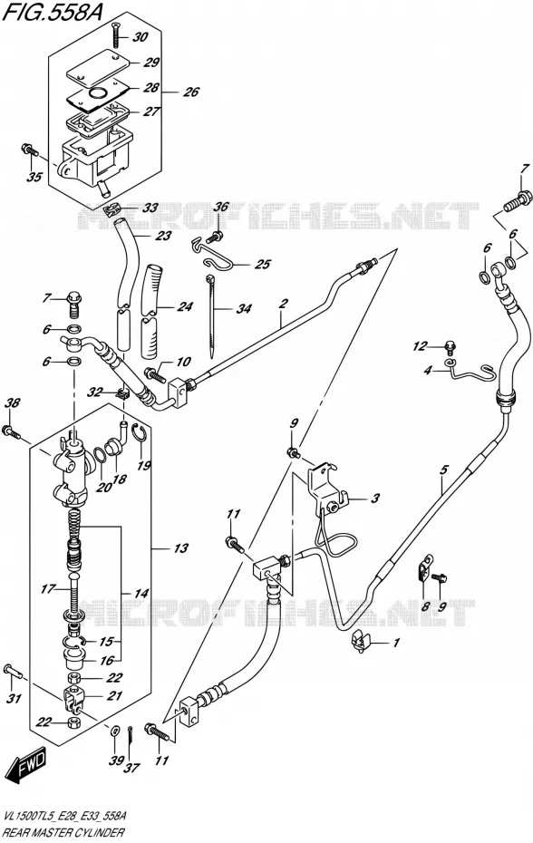 MAITRE CYLINDRE ARRIERE Suzuki MOTO 1500 BOULEVARD 2015  VL1500T L5 (E28,E33)