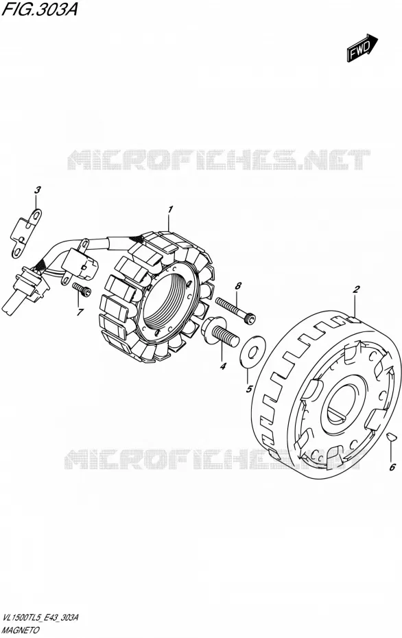 ALLUMAGE ROTOR - STATOR Suzuki MOTO 1500 BOULEVARD 2015  VL1500T L5 (E43)