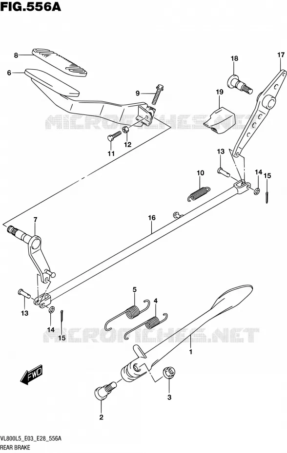 FREIN ARRIERE (VL800L5 E03) Suzuki MOTO 800 BOULEVARD 2015  VL800 L5/VL800T L5