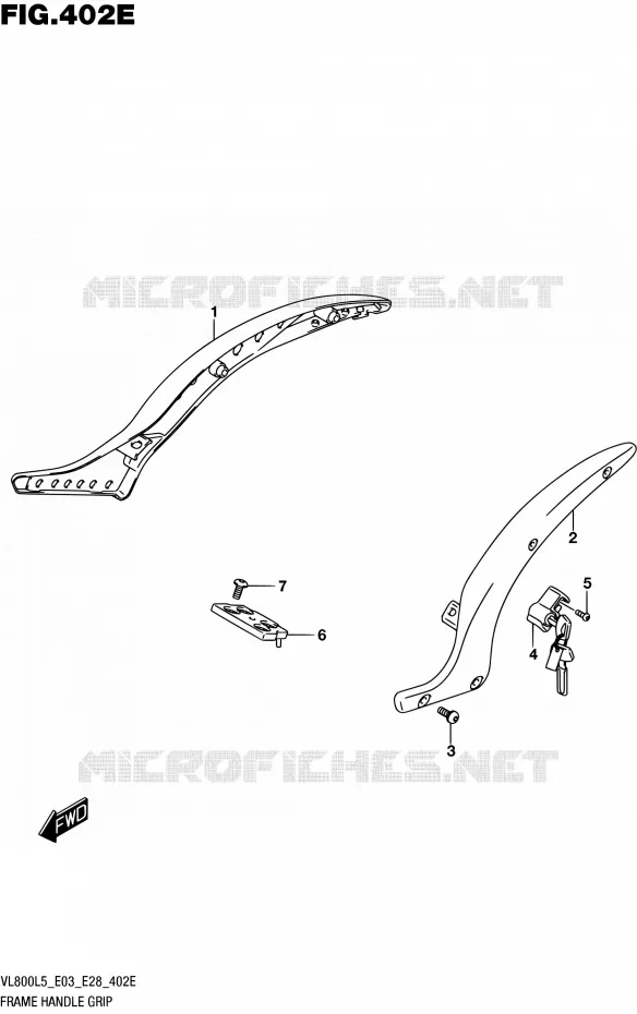SUPPORT ARRIERE (VL800TL5 E33) Suzuki MOTO 800 BOULEVARD 2015  VL800 L5/VL800T L5