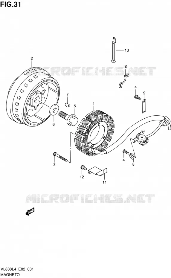 ALLUMAGE ROTOR - STATOR Suzuki MOTO 800 INTRUDER 2014  VL80UE L4 (E19)
