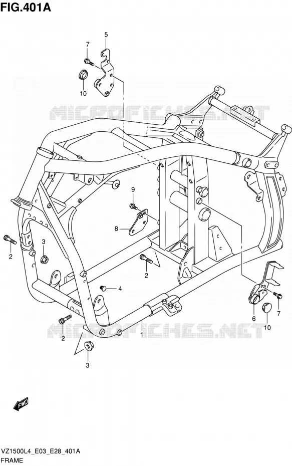 CADRE Suzuki MOTO 1500 BOULEVARD 2014  VZ1500 L4 (E03,E28,E33)