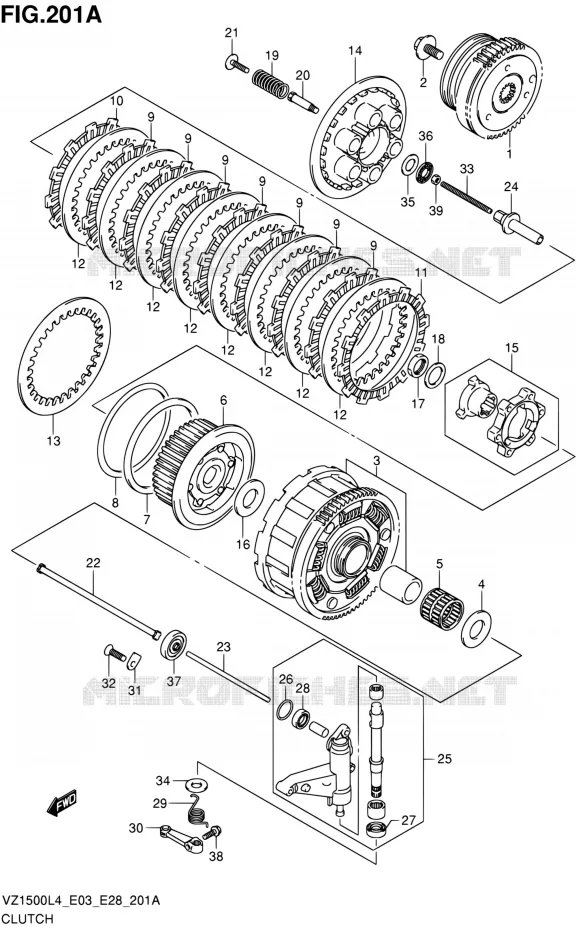 EMBRAYAGE Suzuki MOTO 1500 BOULEVARD 2014  VZ1500 L4 (E03,E28,E33)