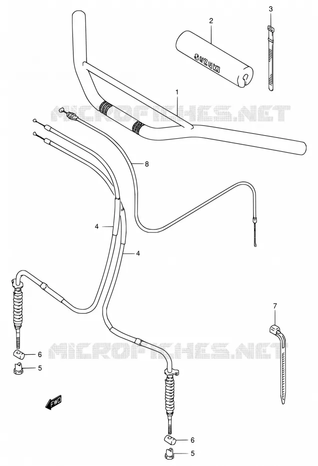 GUIDON Suzuki QUAD 80 QUADSPORT 2002  LT80 K6 (P19)