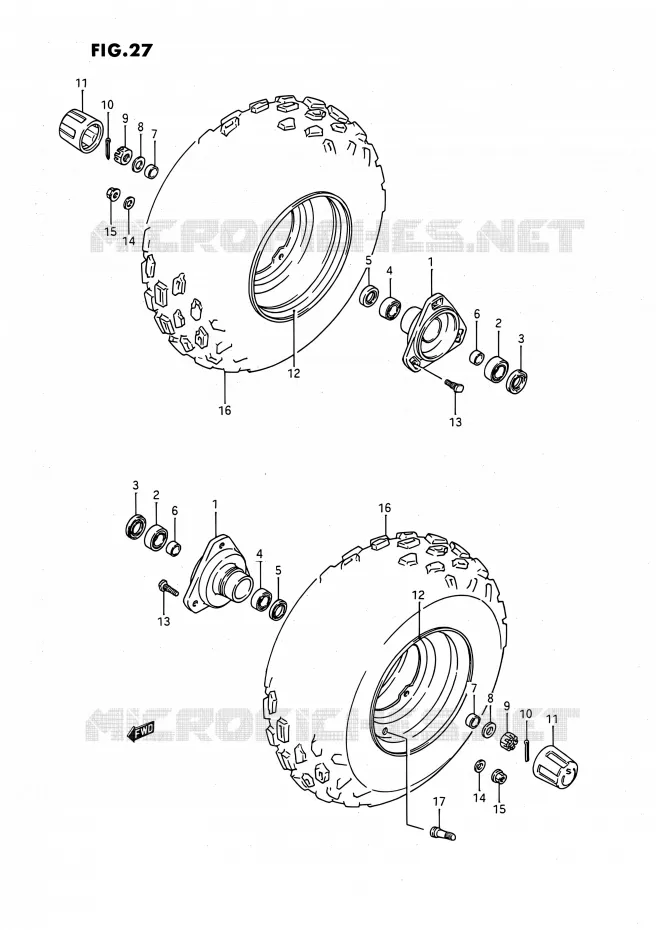 ROUE AVANT Suzuki QUAD 80 QUADSPORT 1995  LT80 S (P01,P02)