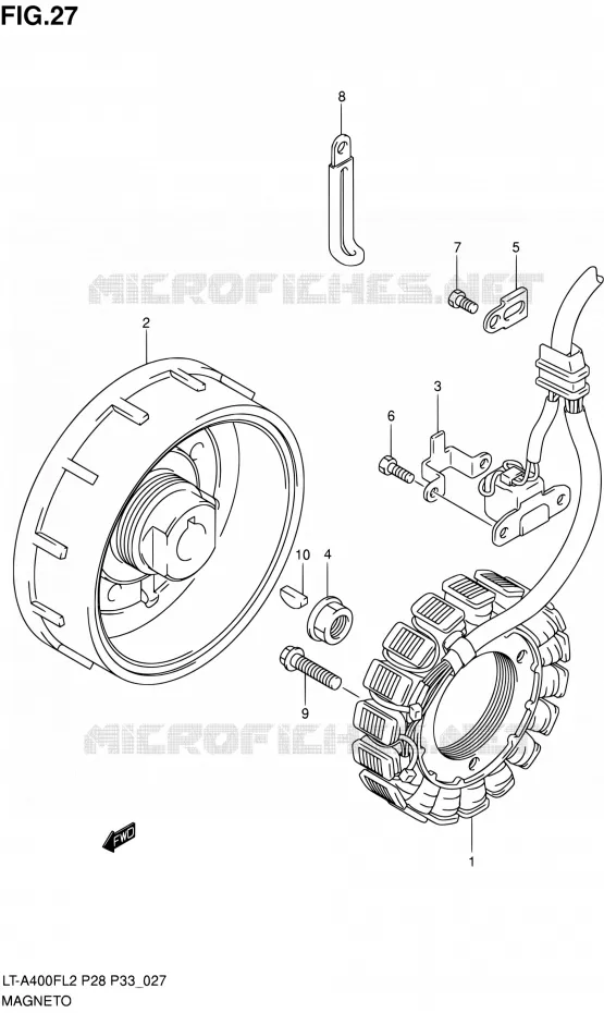 ALLUMAGE ROTOR - STATOR Suzuki QUAD 400 KINGQUAD 2012  LT-A400F L2/LT-A400FZ L2 (P03,P28,P33)