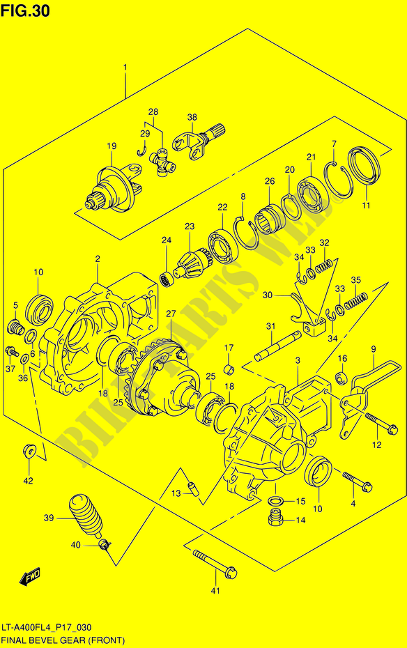 CARDAN   COUPLE CONIQUE (FRONT) (LT A400FL4 P17) pour Suzuki KINGQUAD 400 2014