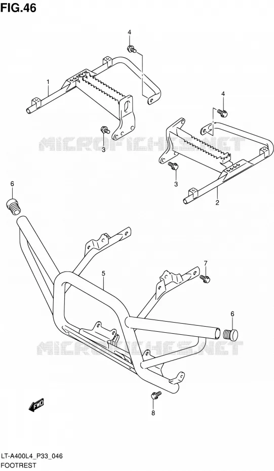 REPOSE PIED Suzuki QUAD 400 KINGQUAD 2014  LT-A400 L4 (P03,P28,P33)