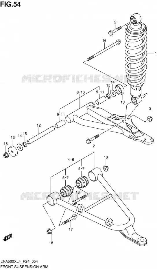 BRAS SUSPENSION AVANT Suzuki QUAD 500 KINGQUAD 2014  LT-A500X L4 (P24)