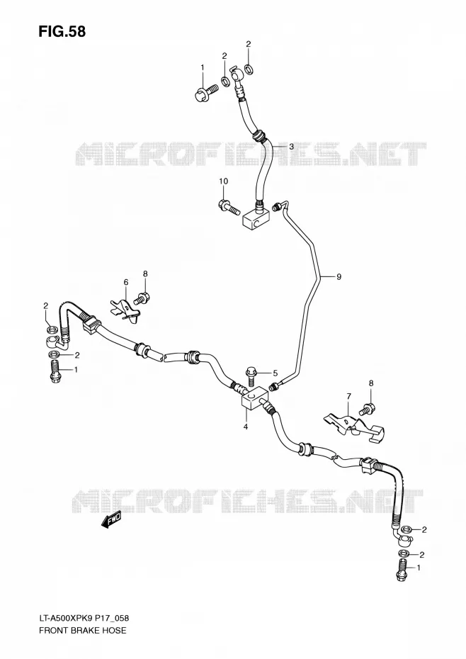 DURITE DE FREIN AVANT Suzuki QUAD 500 KINGQUAD 2010  LT-A500XP L0 (P17,P24)