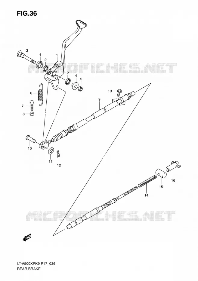 FREIN ARRIERE Suzuki QUAD 500 KINGQUAD 2010  LT-A500XP L0 (P17,P24)