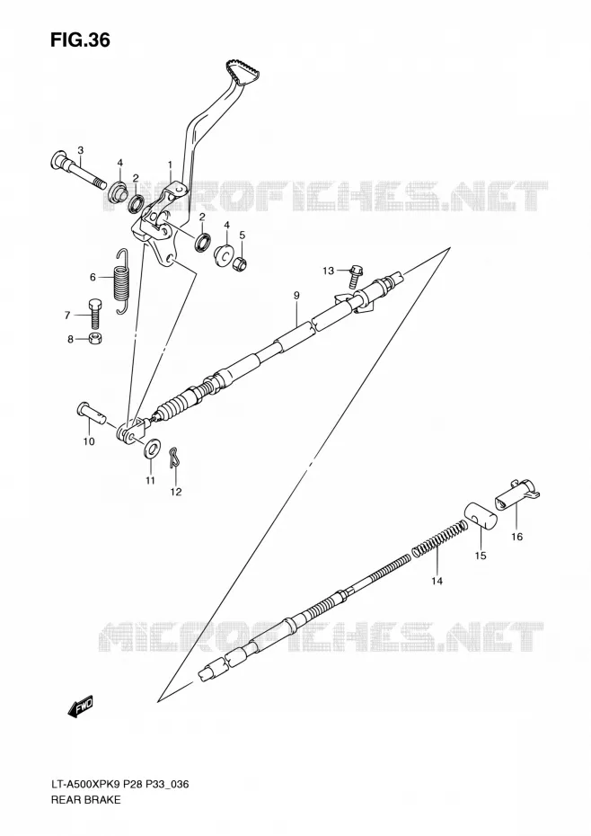 FREIN ARRIERE Suzuki QUAD 500 KINGQUAD 2010  LT-A500XP L0/LT-A500XPZ L0 (P28,P33)