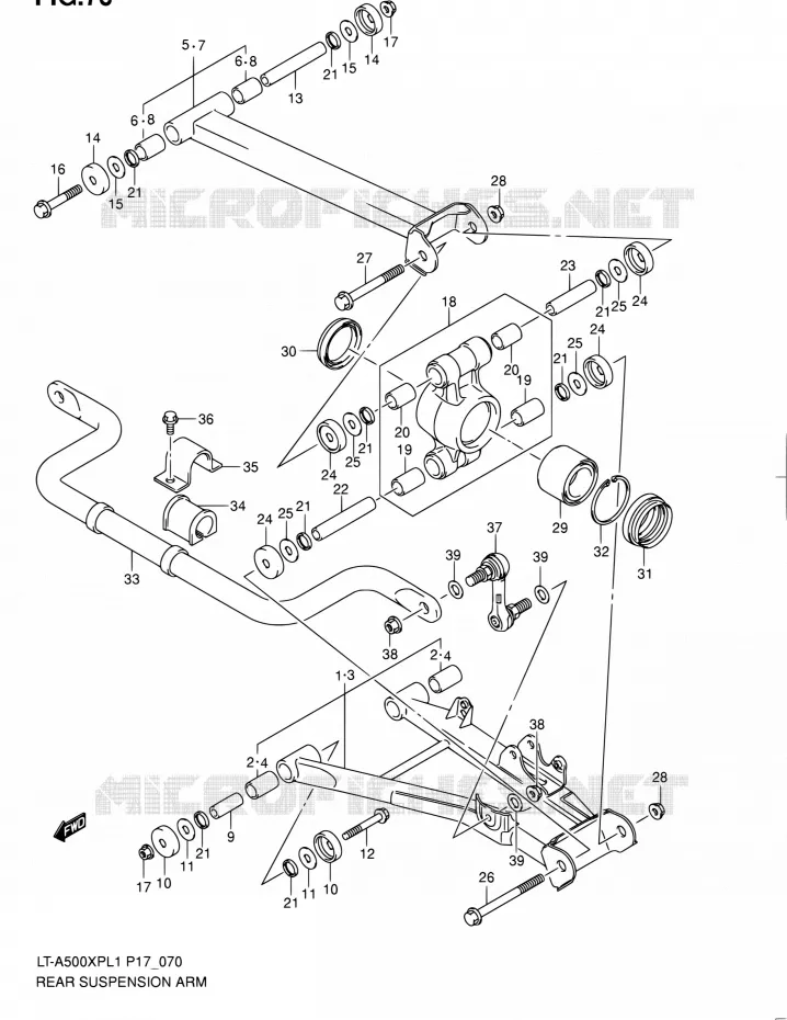 BRAS SUSPENSION ARRIERE Suzuki QUAD 500 KINGQUAD 2011  LT-A500XP L1 (P17,P24)