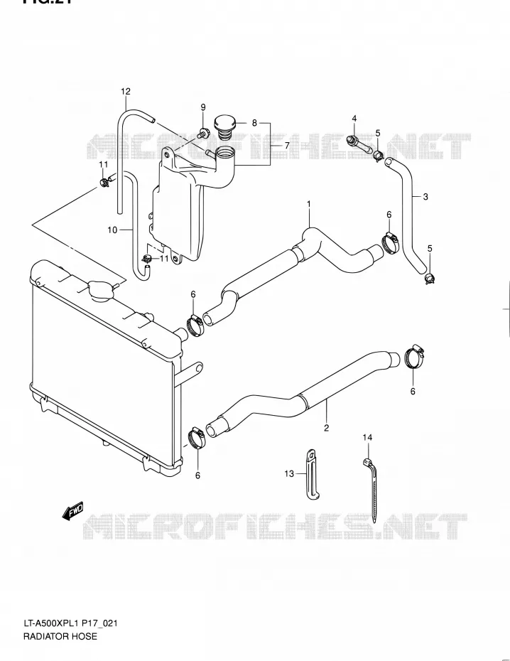 DURITE DE RADIATEUR Suzuki QUAD 500 KINGQUAD 2011  LT-A500XP L1 (P17,P24)
