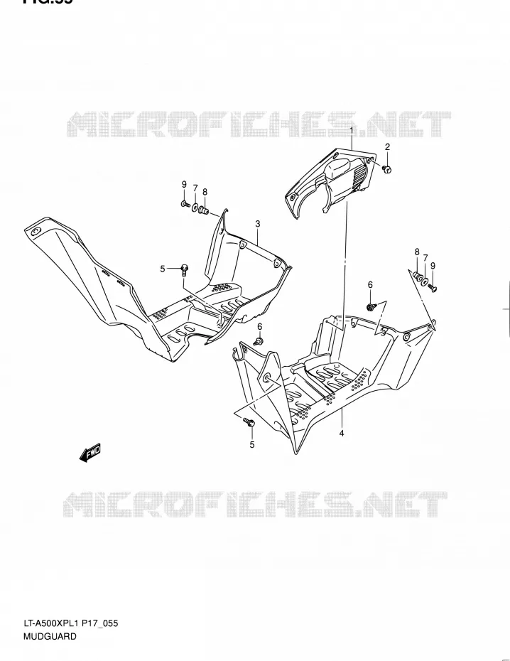 GARDE BOUE Suzuki QUAD 500 KINGQUAD 2011  LT-A500XP L1 (P17,P24)