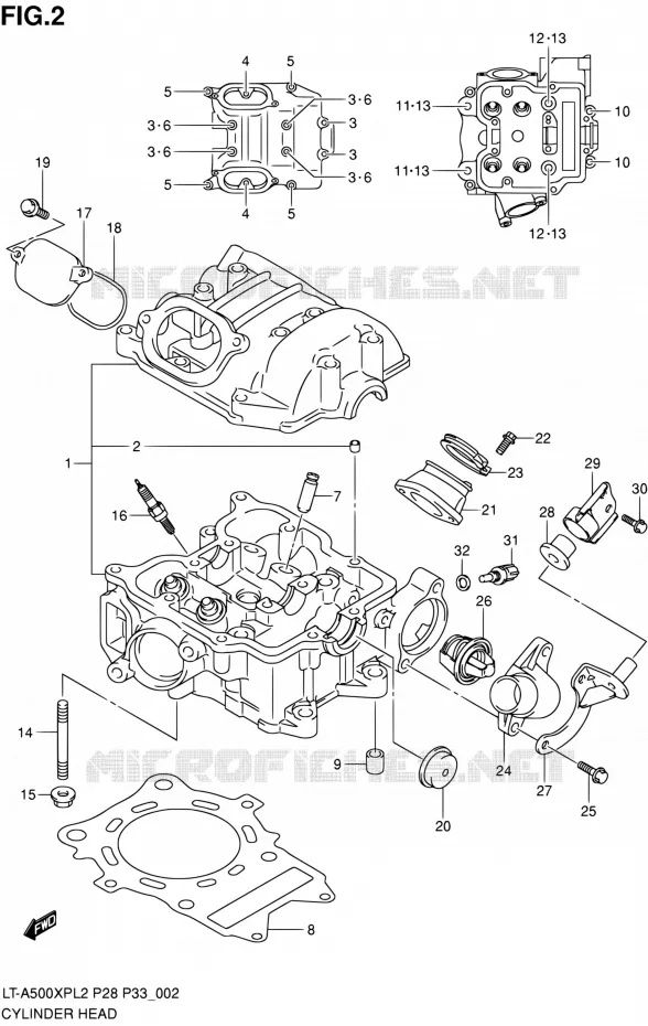 CULASSE Suzuki QUAD 500 KINGQUAD 2012  LT-A500XP L2/LT-A500XPZ L2 (P03,P28,P33)
